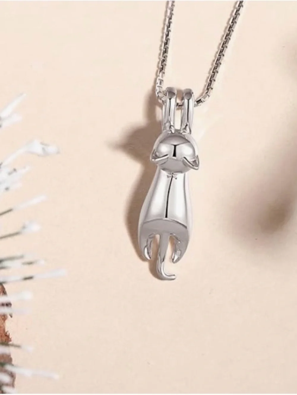925 Sterling Silver Cat Pendant Necklace